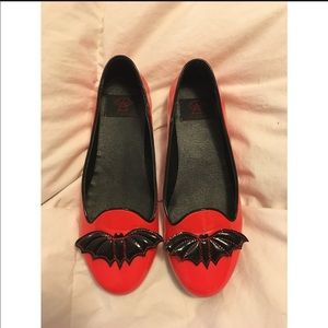 Reddish orange strange cvlt bat flats